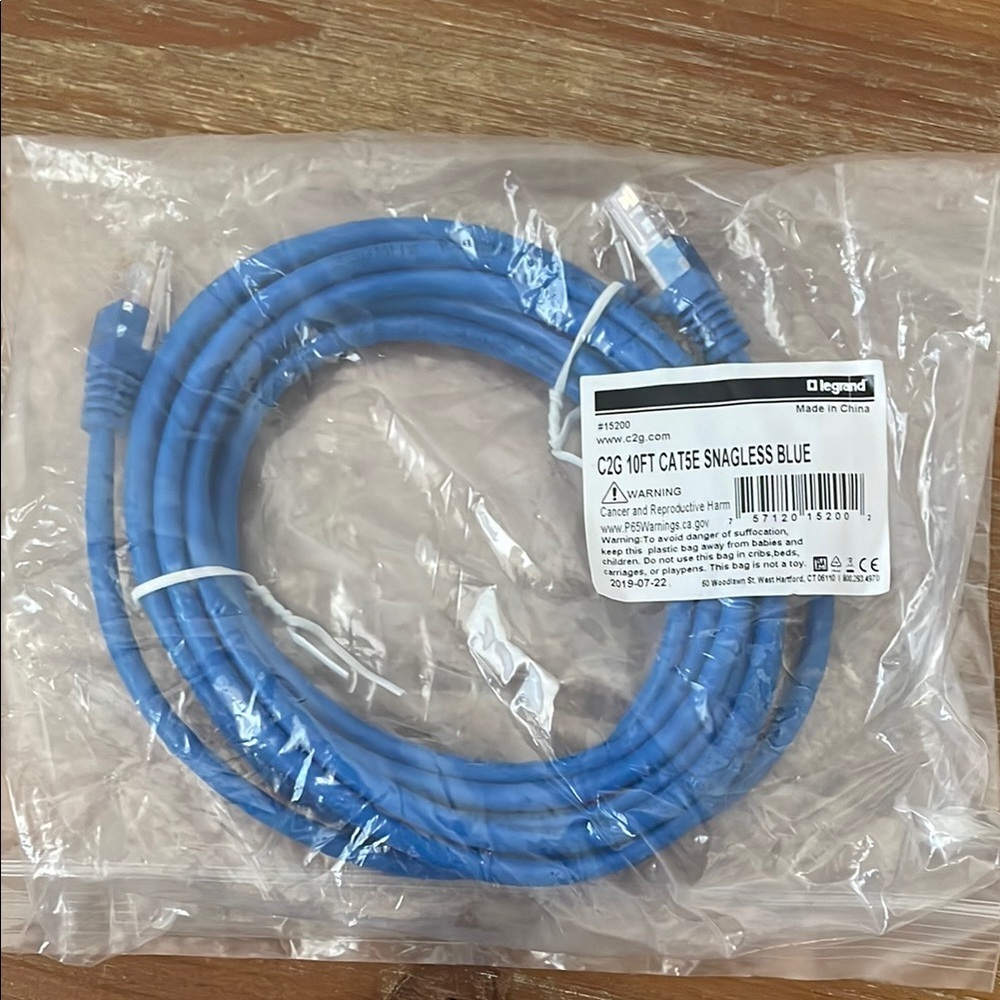 Ethernet Legrand C2G 10ft Cat5e Snagless Blue Cable